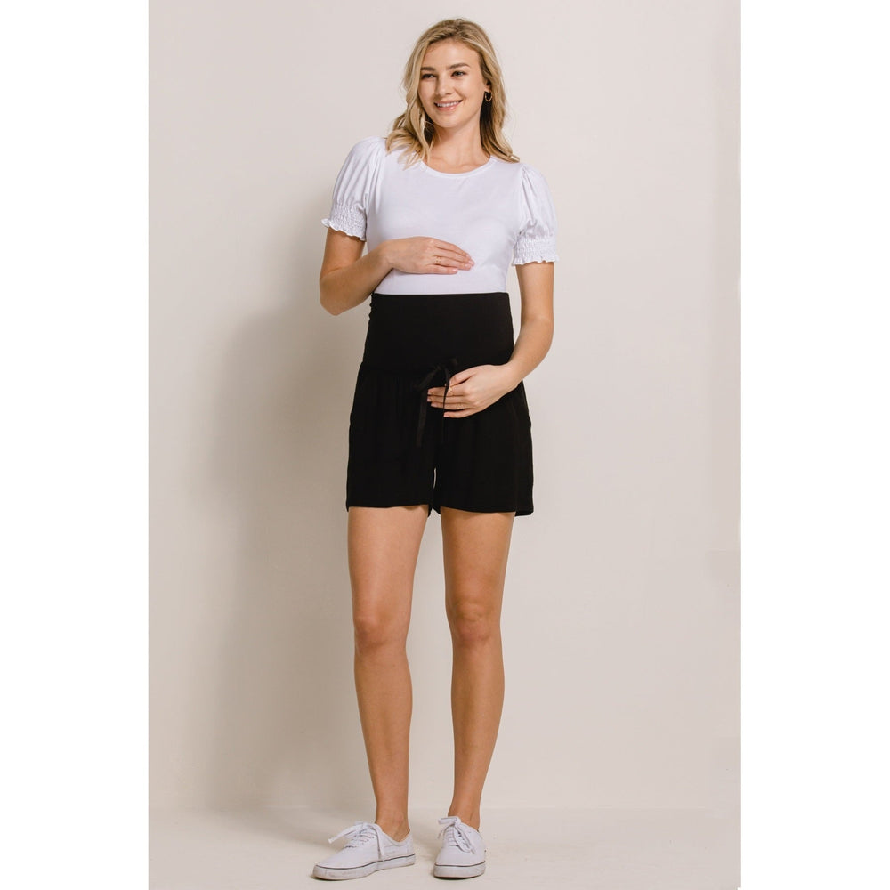 short maternité noir lin hello miz vêtement maman