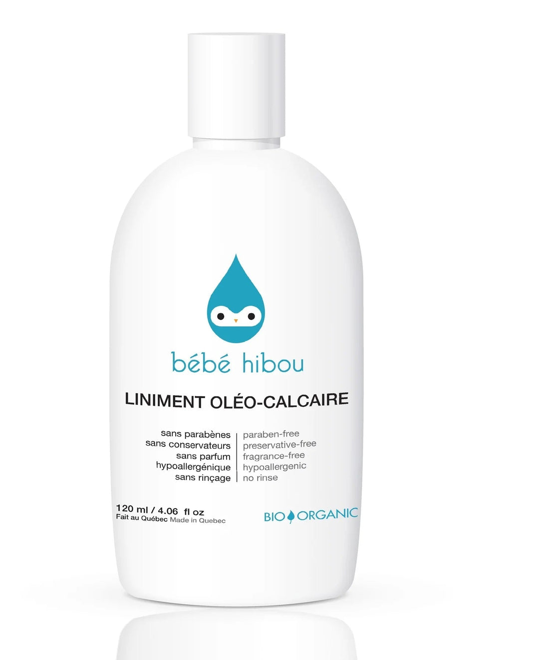 Bébé hibou liniment oléo calcaire changement couches enfants compagnie québécoise