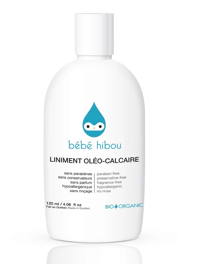 Bébé hibou liniment oléo calcaire changement couches enfants compagnie québécoise
