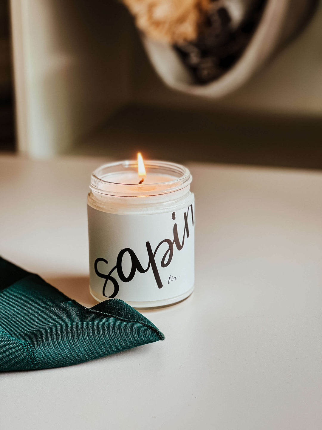 Chandelle de soya (mèche de coton) Sapin, 270 ml Marée chandelles Mlle et Coco
