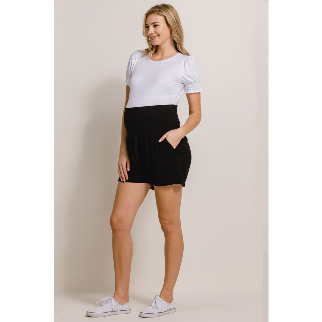 short maternité noir lin hello miz vêtement maman