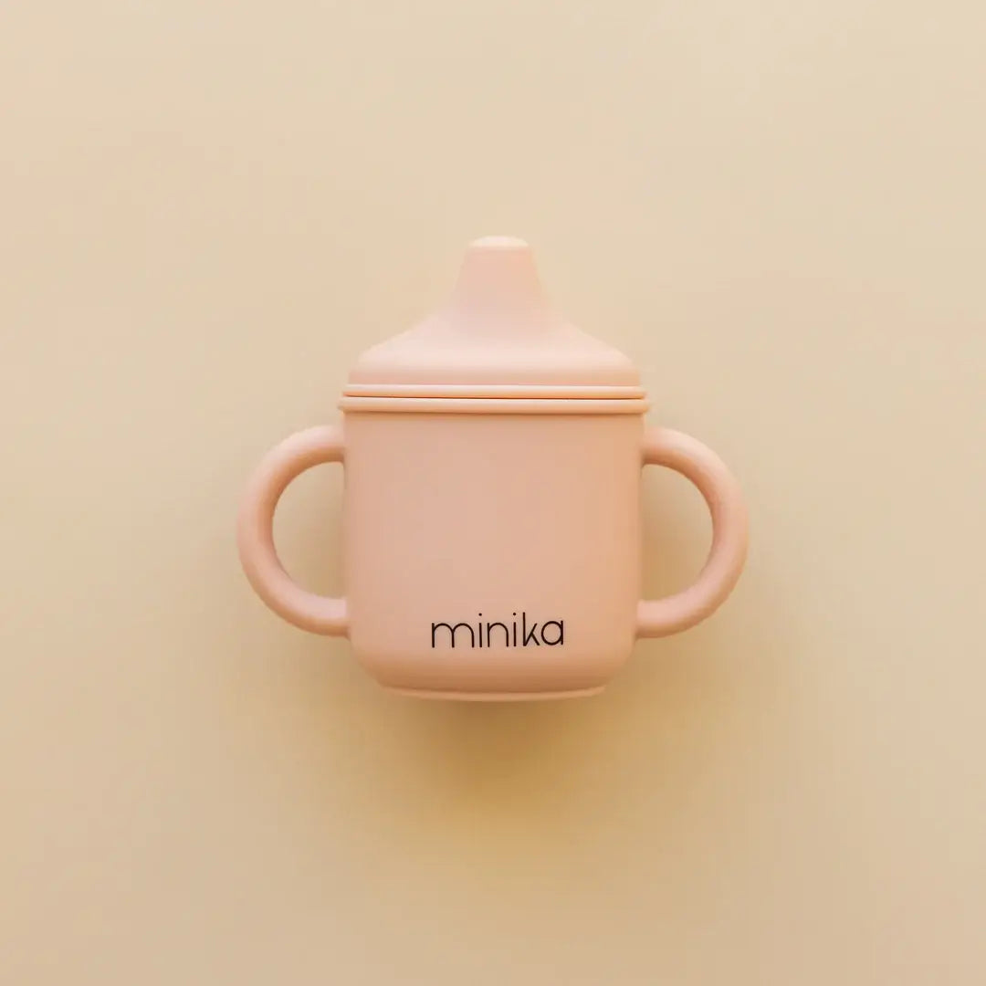 Minika verre bec siliccone gobelet enfant rose blush quebecois