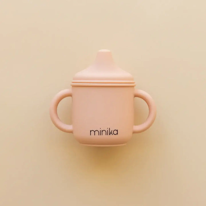 Minika verre bec siliccone gobelet enfant rose blush quebecois