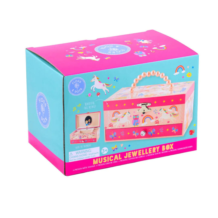 coffre bijou licorne arc-en-ciel ballerine musique