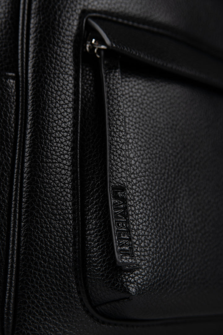 sac dos maude noir lambert cuir vegan compagnie quebecoise