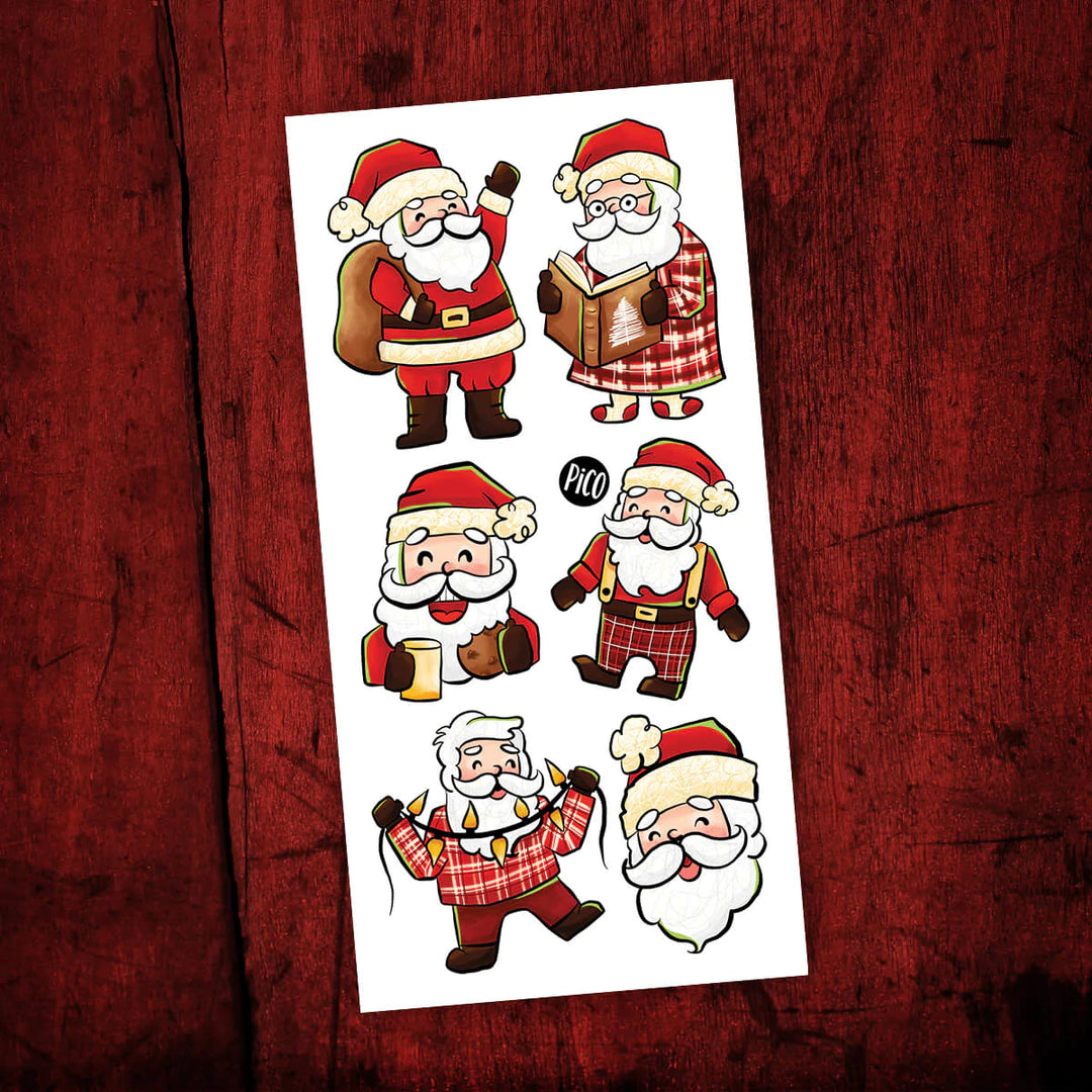 pico tatouage pere noel pyjama compagnie quebecoise