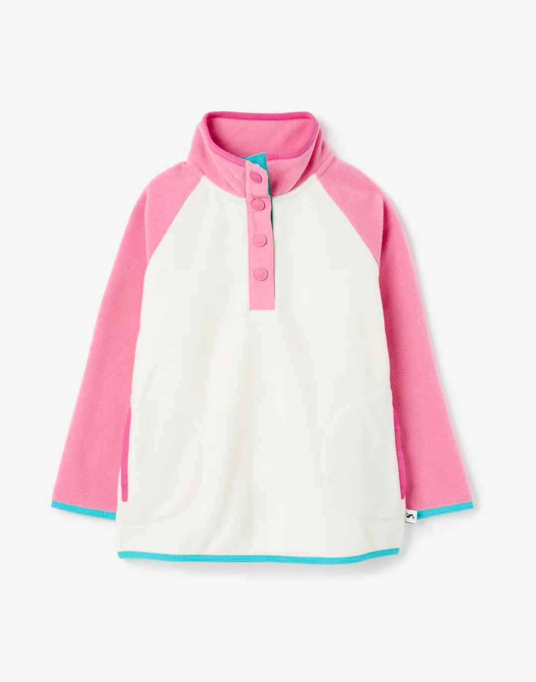 pull manches longues rose blanc bleu ouverture bouton Joules