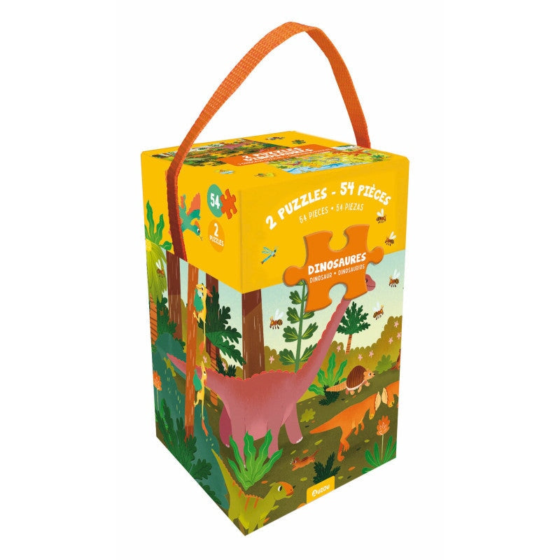 casse-tête dinosaures boite puzzles enfant 