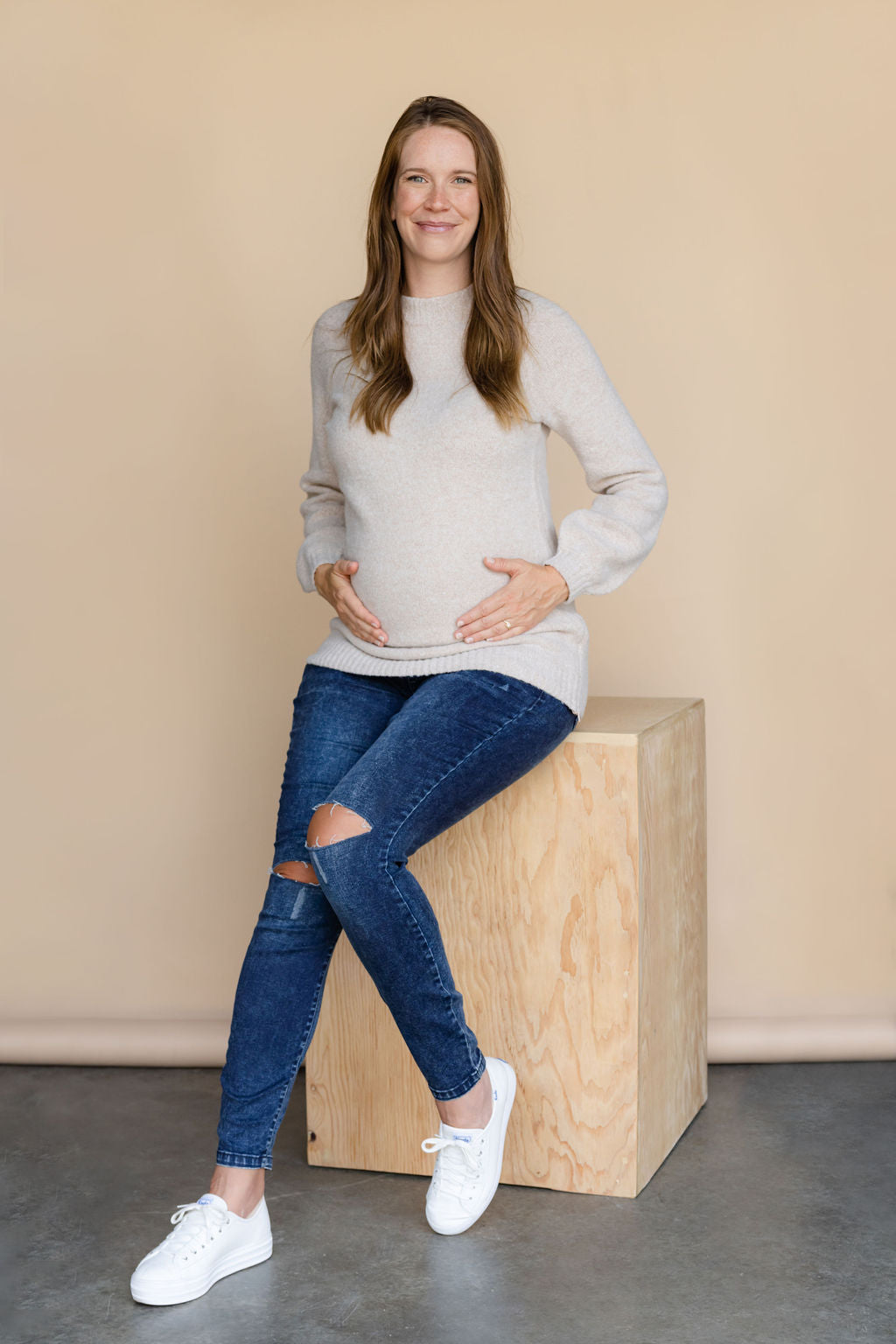 jeans bleu foncer rose maternite compagnie quebecoise