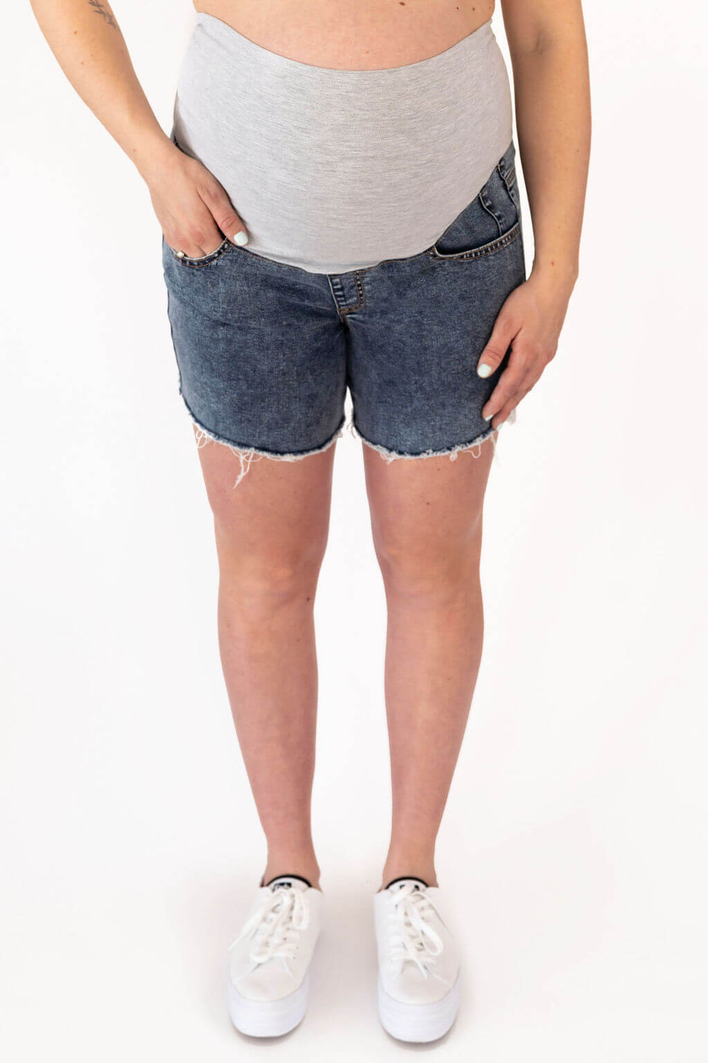 short maternité jeans rose maternité