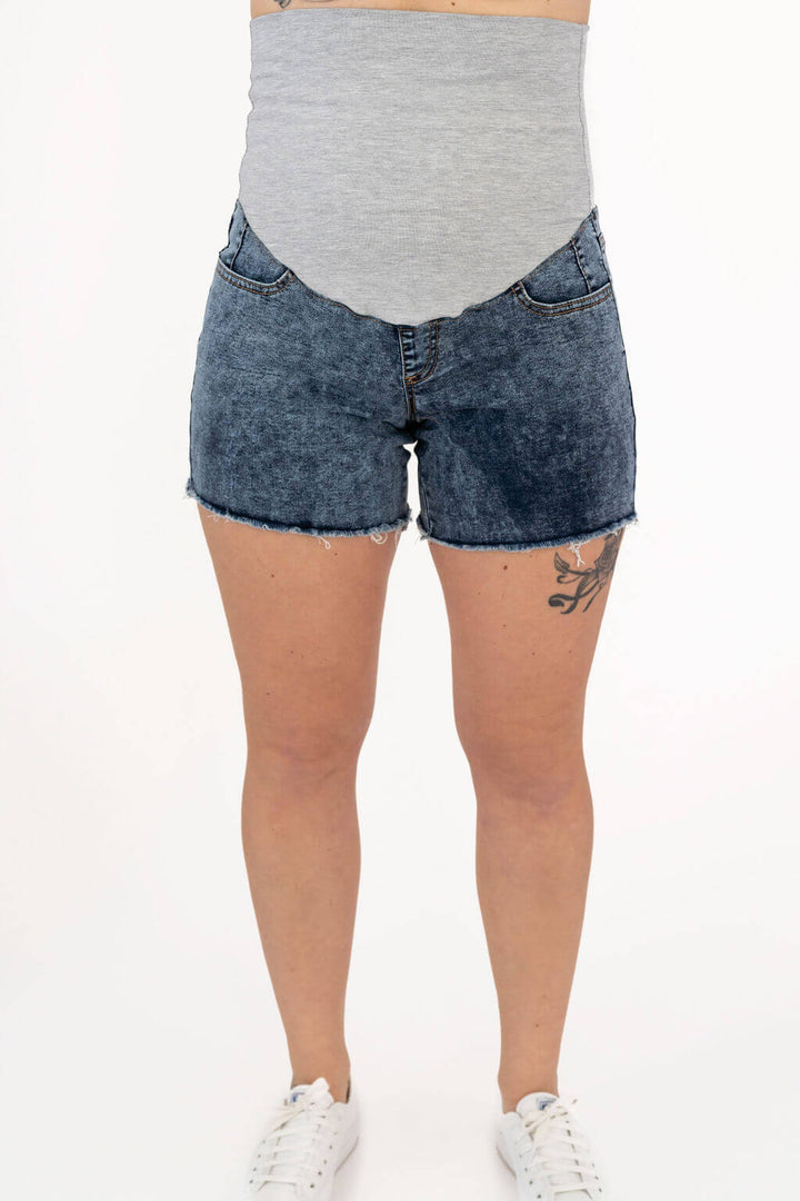 short maternité jeans rose maternité