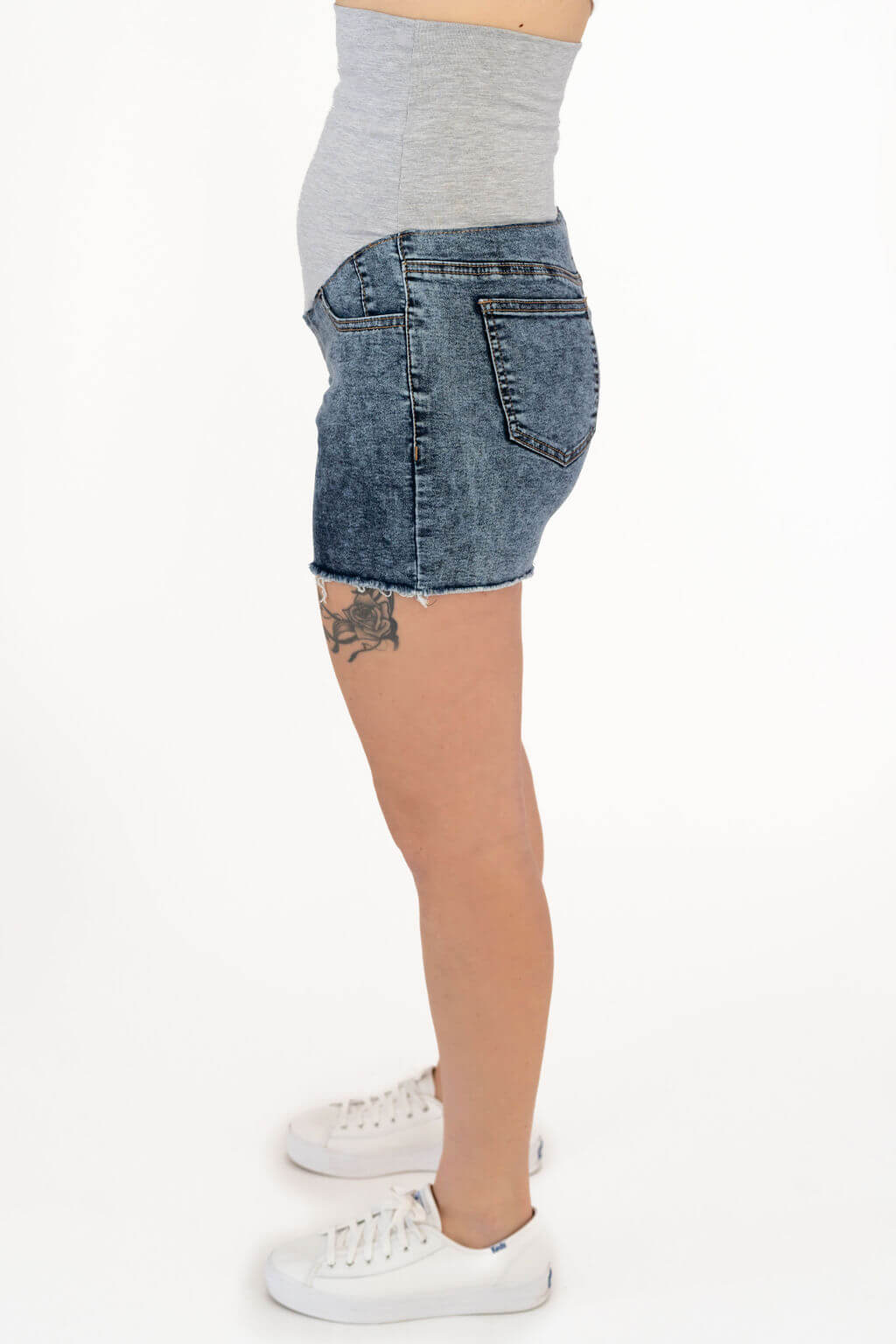 short maternité jeans rose maternité