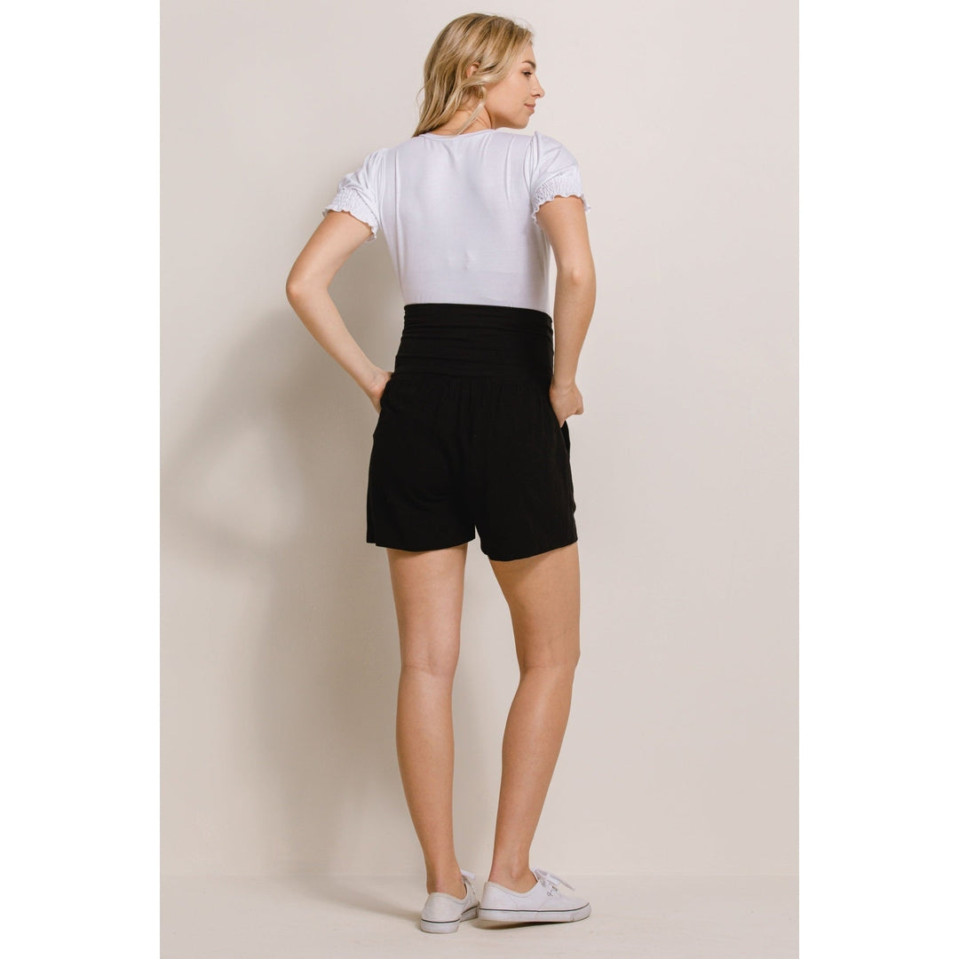 short maternité noir lin hello miz vêtement maman