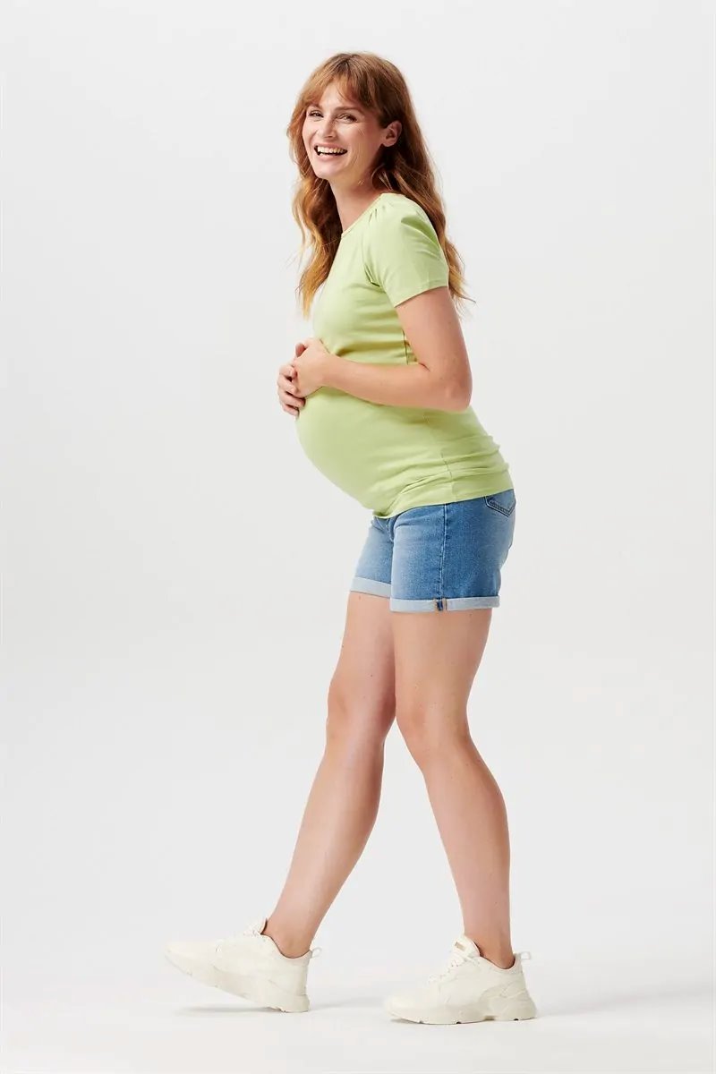 short jeans bleu pale noppies maternite