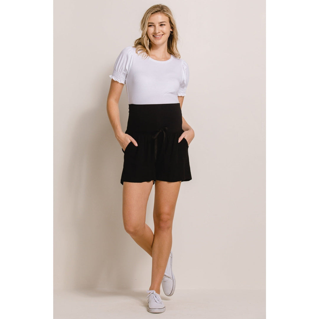 short maternité noir lin hello miz vêtement maman