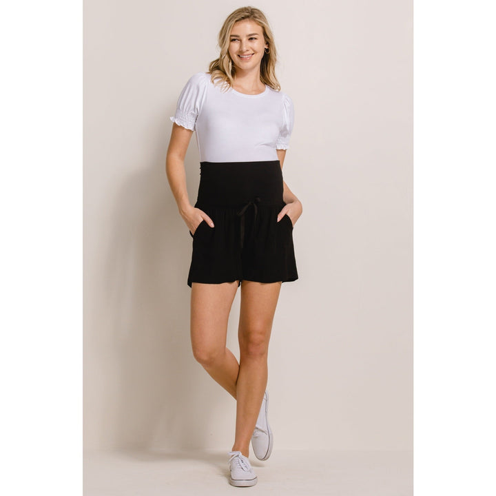 short maternité noir lin hello miz vêtement maman