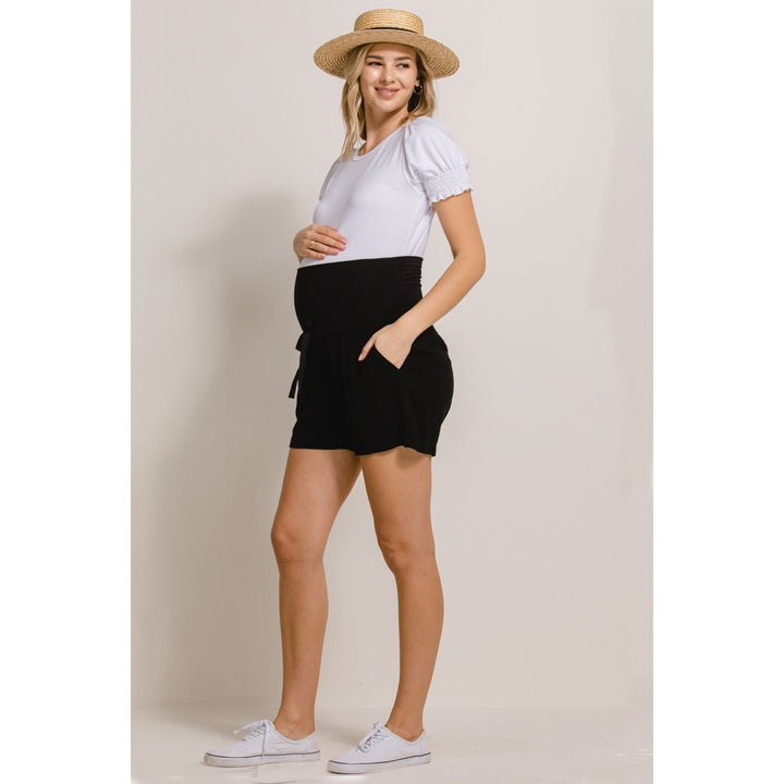 short maternité noir lin hello miz vêtement maman