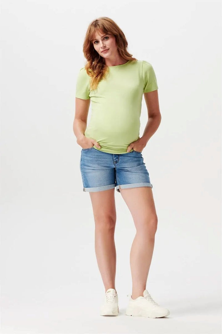 short jeans bleu pale noppies maternite
