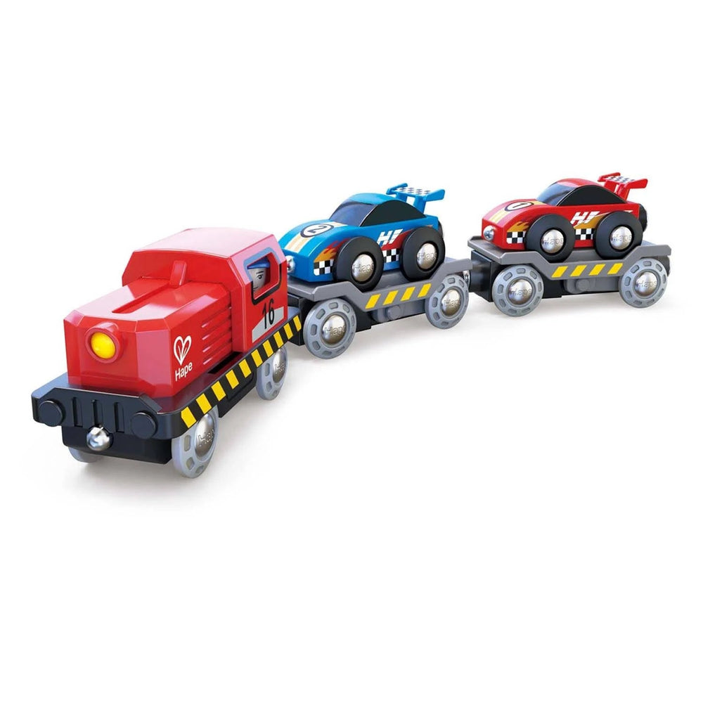 transporteur voiture course train magnetique jouet enfant hape
