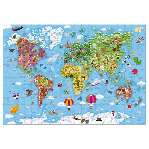 Casse-tête géant - Carte du monde 300 pièces - Janod par Janod vendu par MlleetCoco.com